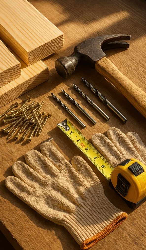 Stół z rozłożonymi narzędziami